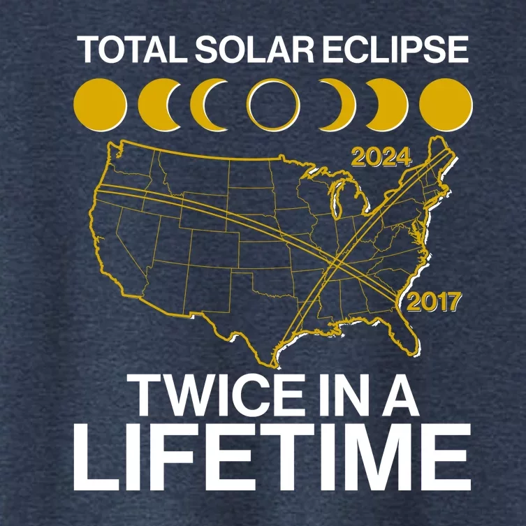 Total Solar Eclipse Twice In A Lifetime 2017 2024 Women's Crop Top Tee