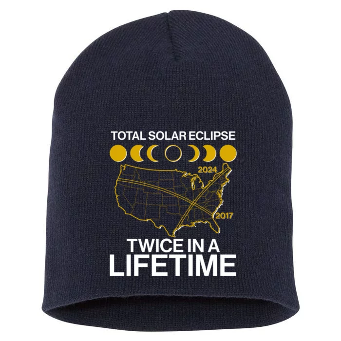 Total Solar Eclipse Twice In A Lifetime 2017 2024 Short Acrylic Beanie