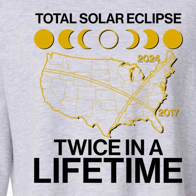 Total Solar Eclipse Twice In A Lifetime 2017 2024 Cropped Pullover Crew