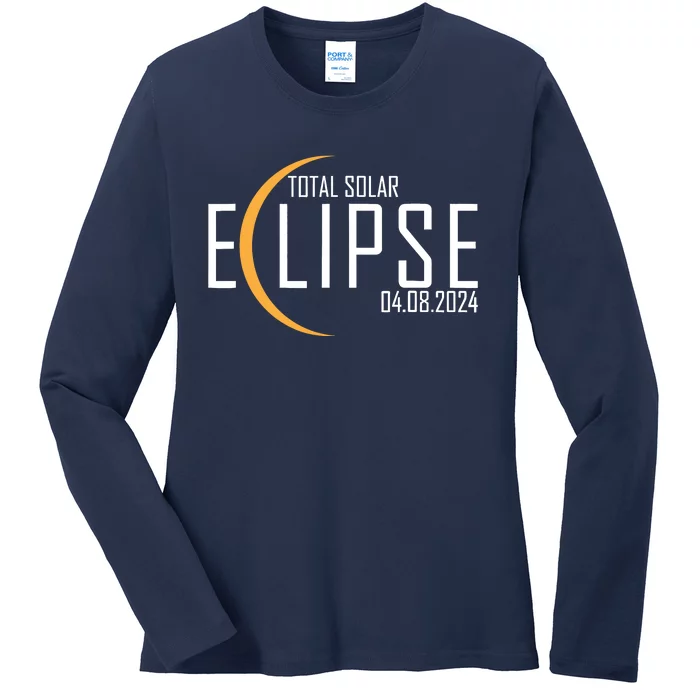 Total Solar Eclipse 2024 Ladies Long Sleeve Shirt