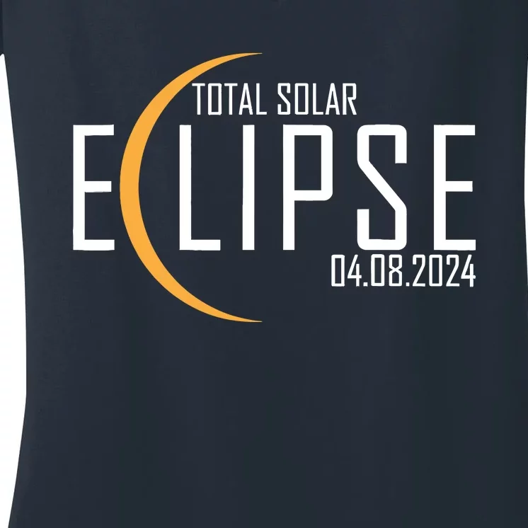 Total Solar Eclipse 2024 Women's V-Neck T-Shirt