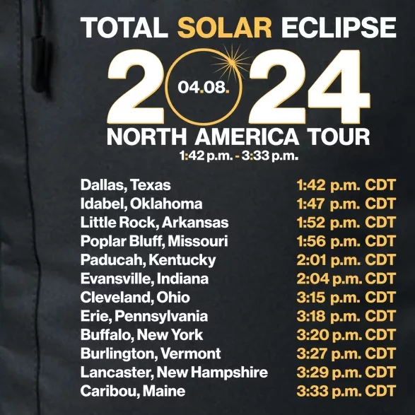 Total Solar Eclipse April 8 2024 North America Dates Daily Commute Backpack