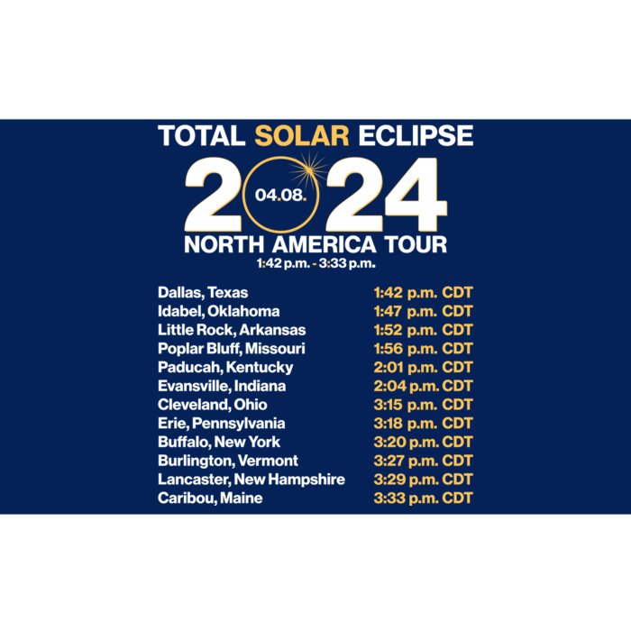 Total Solar Eclipse April 8 2024 North America Dates Bumper Sticker