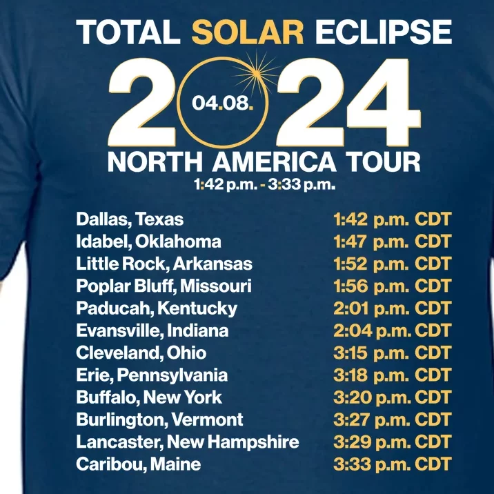 Total Solar Eclipse April 8 2024 North America Dates Comfort Colors T-Shirt