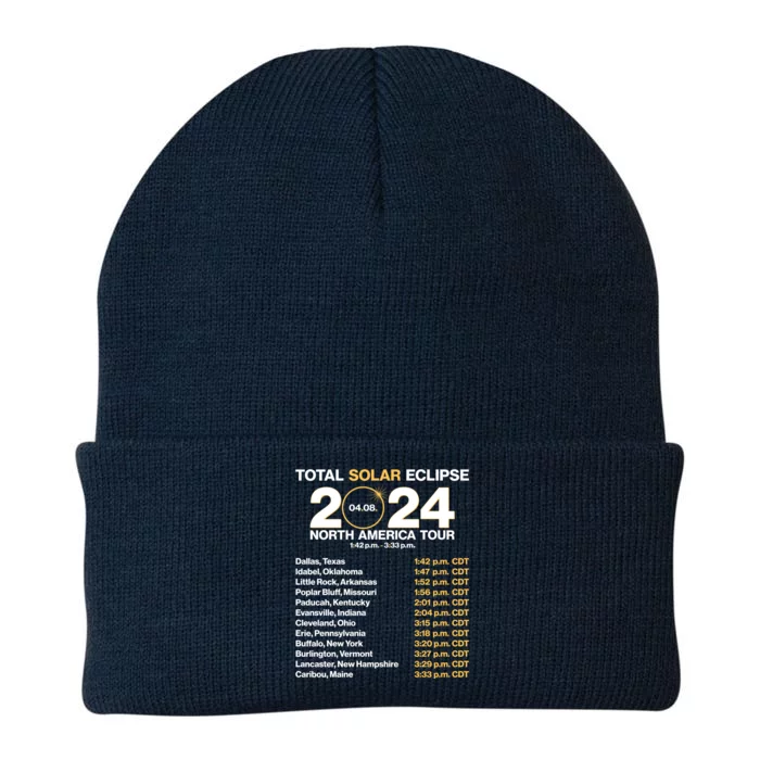 Total Solar Eclipse April 8 2024 North America Dates Knit Cap Winter Beanie