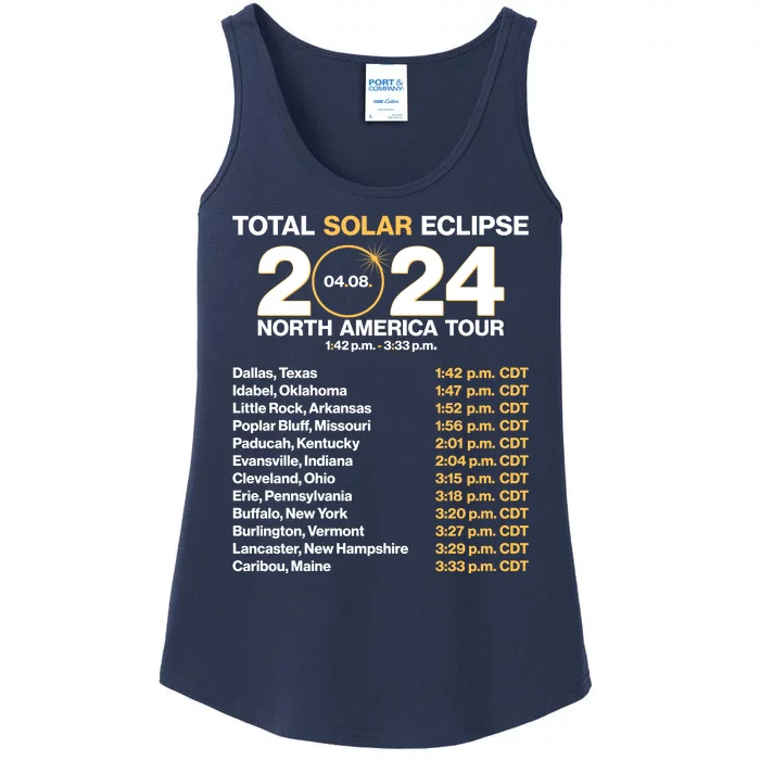 Total Solar Eclipse April 8 2024 North America Dates Ladies Essential Tank