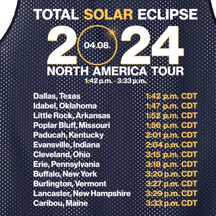 Total Solar Eclipse April 8 2024 North America Dates Mesh Reversible Basketball Jersey Tank