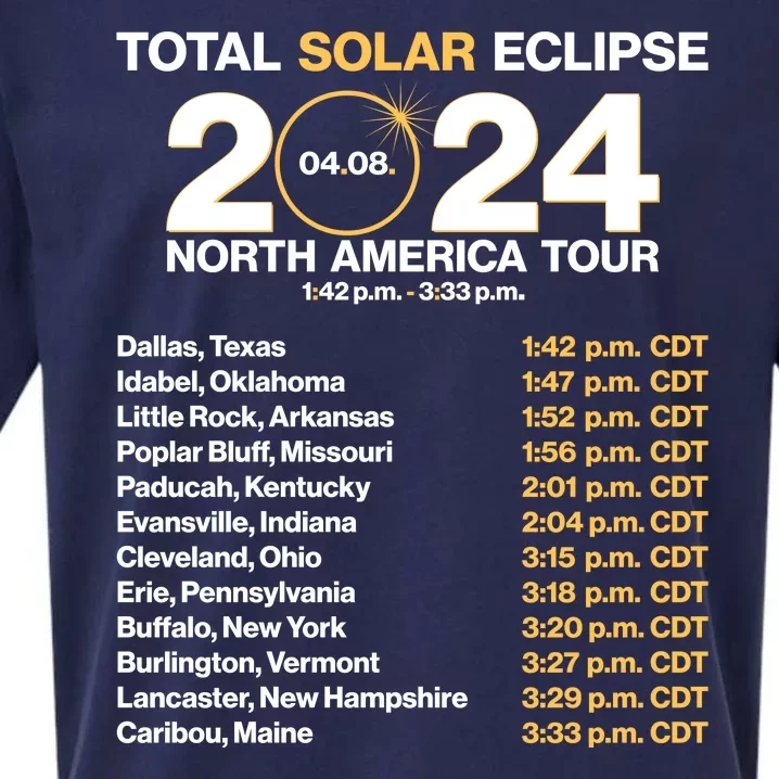 Total Solar Eclipse April 8 2024 North America Dates Sueded Cloud Jersey T-Shirt