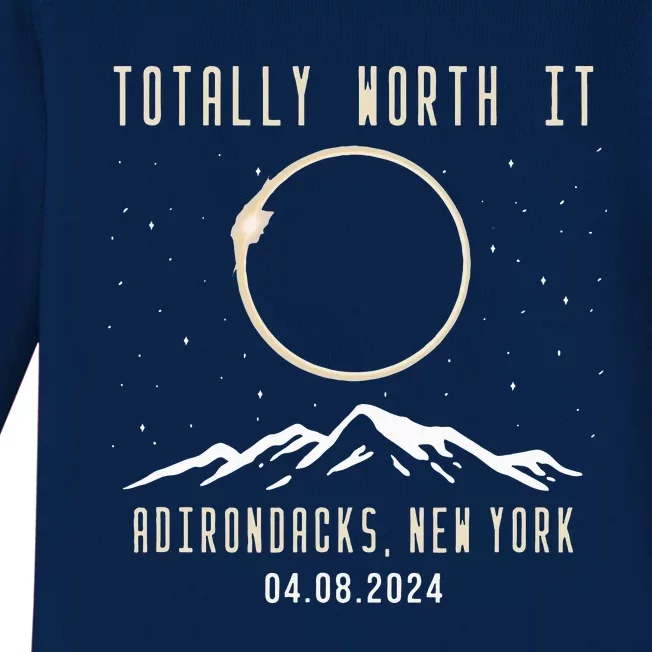 Total Solar Eclipse Adirondacks New York 2024 Baby Long Sleeve Bodysuit