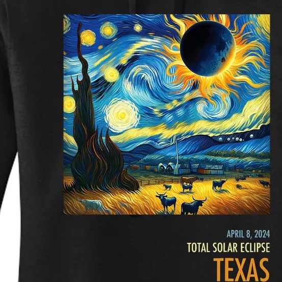 Total Solar Eclipse 2024 Texas Women's Pullover Hoodie