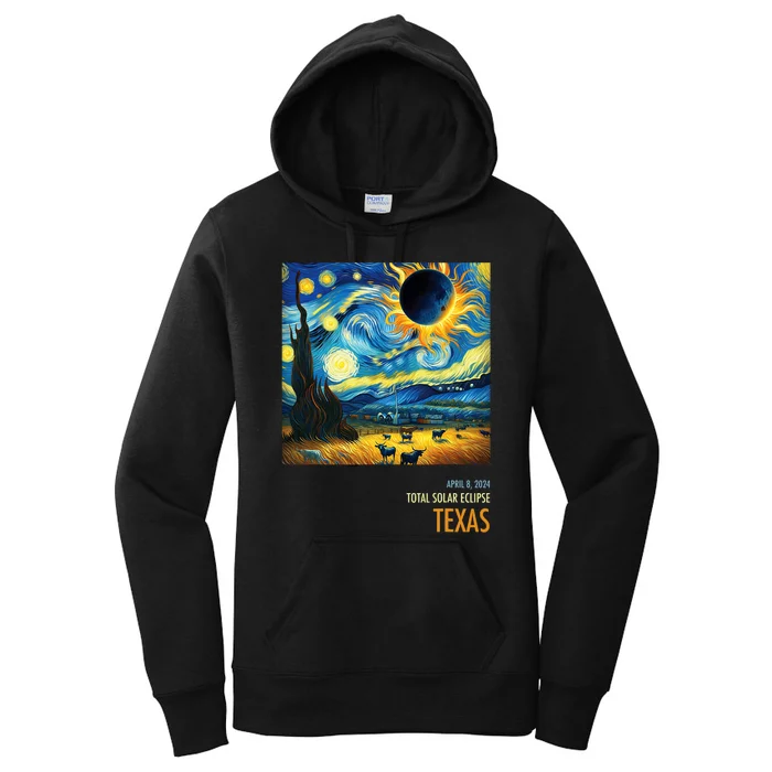 Total Solar Eclipse 2024 Texas Women's Pullover Hoodie