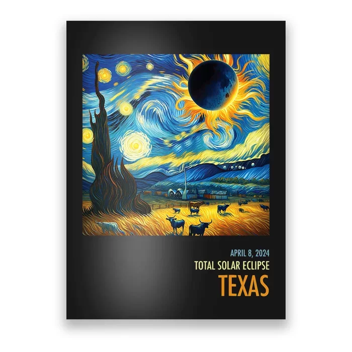 Total Solar Eclipse 2024 Texas Poster