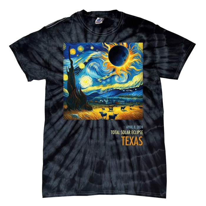 Total Solar Eclipse 2024 Texas Tie-Dye T-Shirt