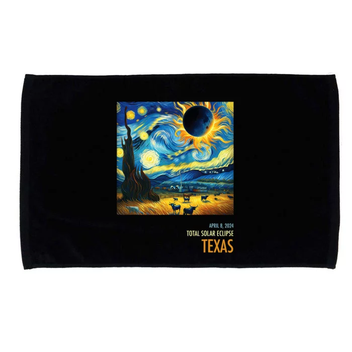 Total Solar Eclipse 2024 Texas Microfiber Hand Towel