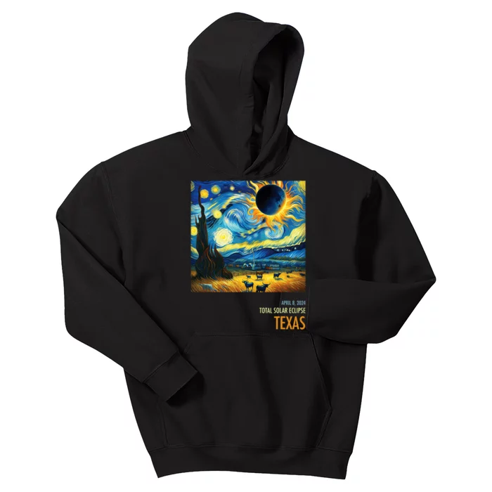 Total Solar Eclipse 2024 Texas Kids Hoodie