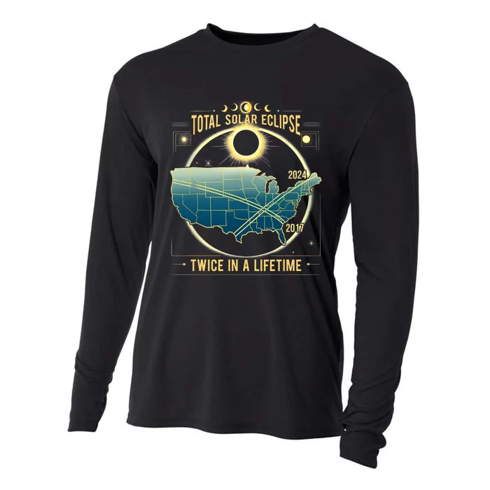 Total Solar Eclipse Twice In A Lifetime 2024 Gift Cooling Performance Long Sleeve Crew