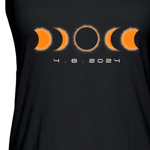 Total Solar Eclipse 2024 Solar Eclipse Lovers Ladies Essential Flowy Tank