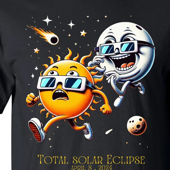 Total solar Eclipse 842024 Sun Flees Moon Eclipse Chase Tall T-Shirt