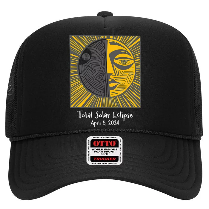 Total Solar Eclipse April 8 2024 High Crown Mesh Trucker Hat