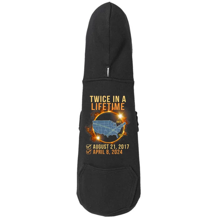 Total Solar Eclipse Clothing Twice In Lifetime April 8 2024 Doggie 3-End Fleece Hoodie