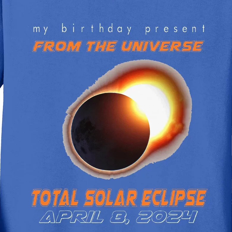 Total Solar Eclipse Apr 8 2024 Birthday Kids Long Sleeve Shirt