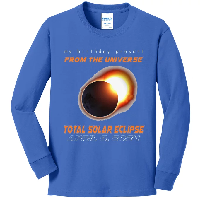 Total Solar Eclipse Apr 8 2024 Birthday Kids Long Sleeve Shirt