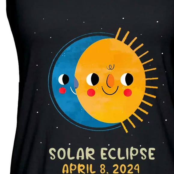 Total Solar Eclipse 2024 Cute Solar Eclipse Ladies Essential Flowy Tank