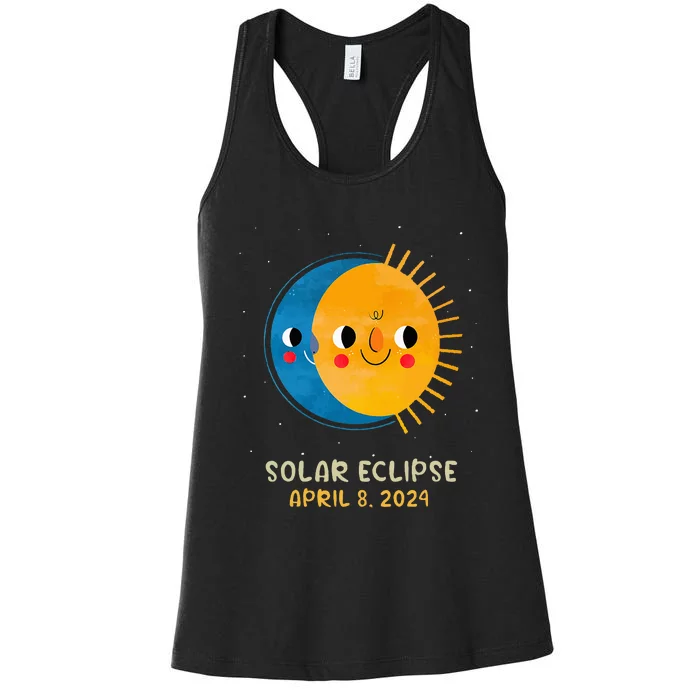 Total Solar Eclipse 2024 Cute Solar Eclipse Women's Racerback Tank