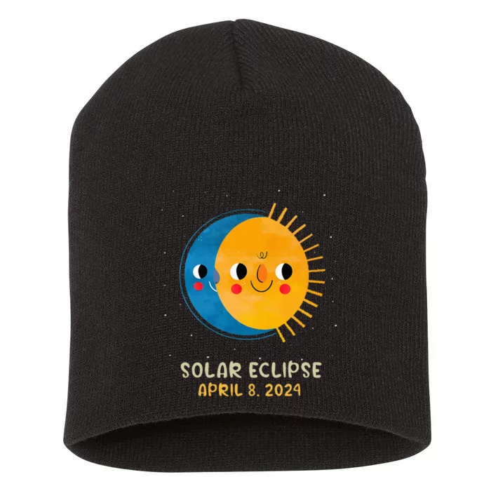 Total Solar Eclipse 2024 Cute Solar Eclipse Short Acrylic Beanie