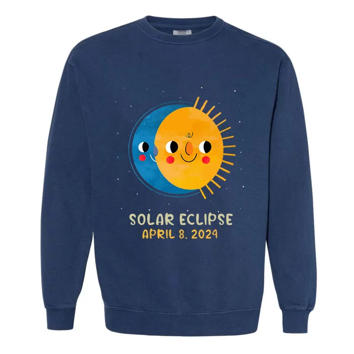 Total Solar Eclipse 2024 Cute Solar Eclipse Garment-Dyed Sweatshirt