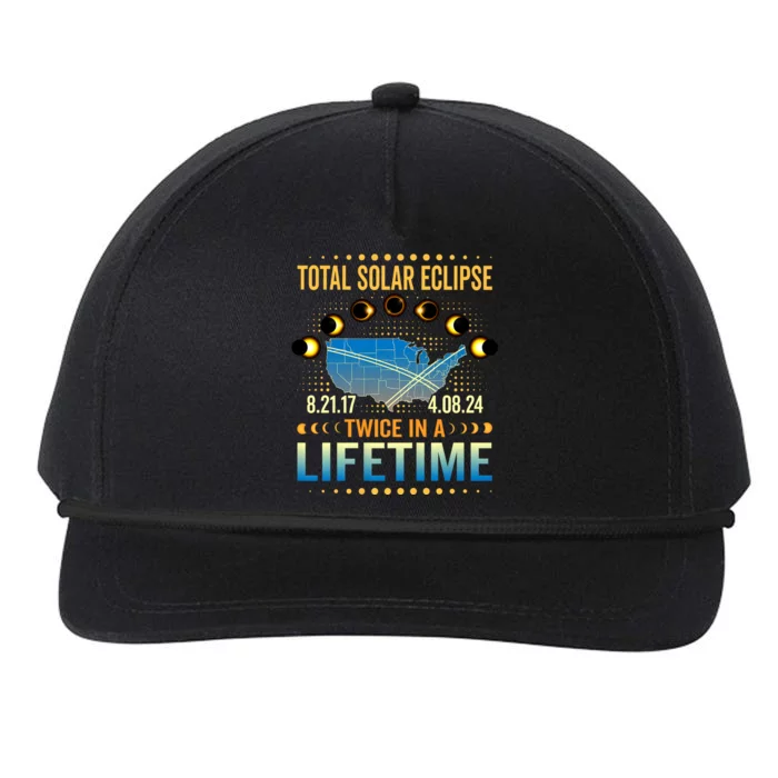 Total Solar Eclipse 2024 Sun Is Getting Mooned Design Twice In A Lifetime Snapback Five-Panel Rope Hat