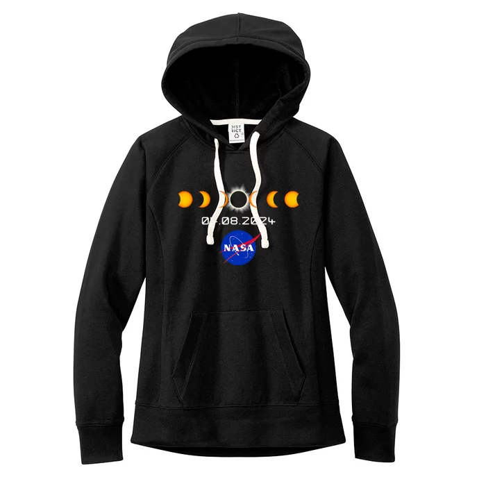 Total Solar Eclipse 2024 Totality Astronomy Women's Fleece Hoodie