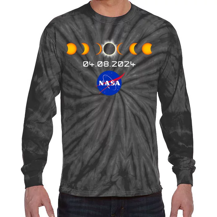 Total Solar Eclipse 2024 Totality Astronomy Tie-Dye Long Sleeve Shirt