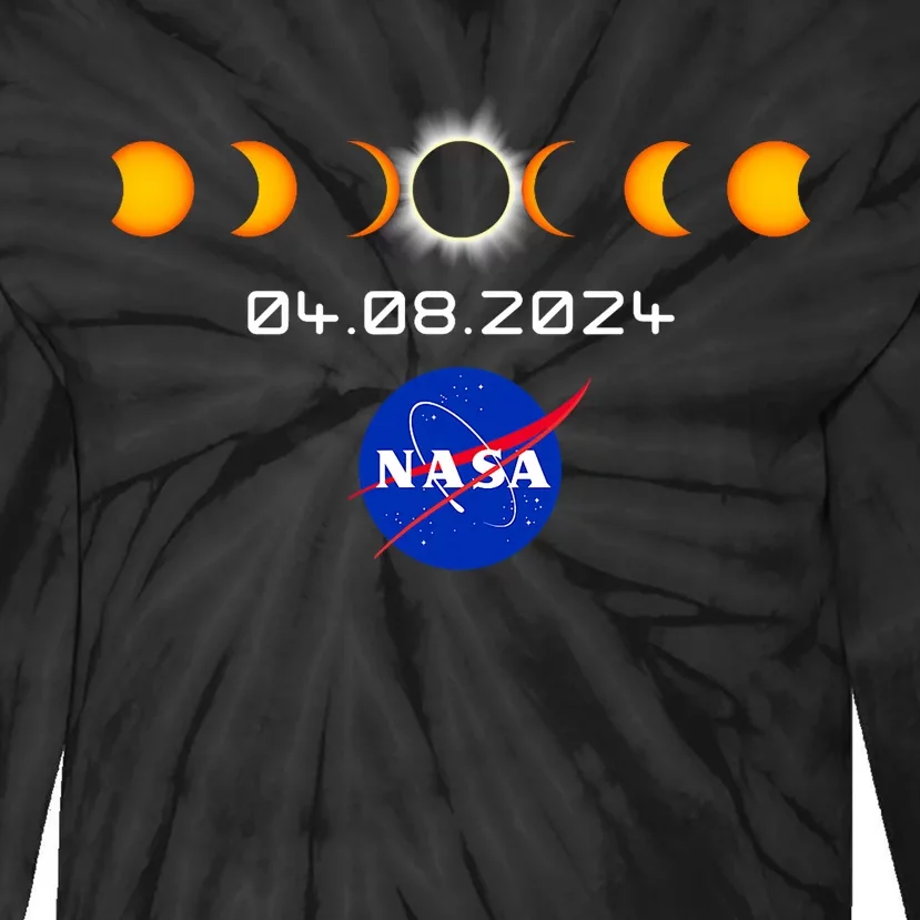 Total Solar Eclipse 2024 Totality Astronomy Tie-Dye Long Sleeve Shirt