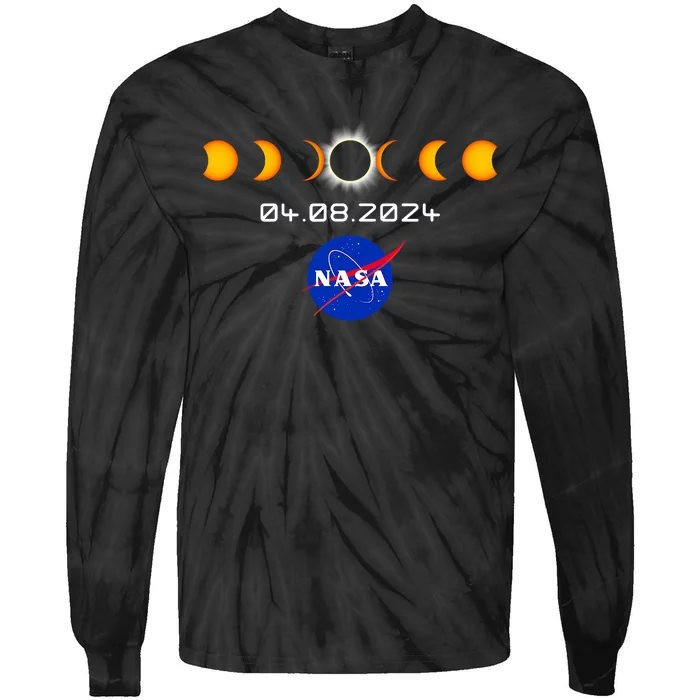 Total Solar Eclipse 2024 Totality Astronomy Tie-Dye Long Sleeve Shirt