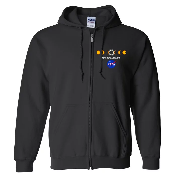 Total Solar Eclipse 2024 Totality Astronomy Full Zip Hoodie