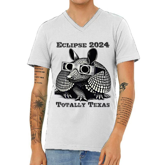 Total Solar Eclipse 2024 Totally Texas V-Neck T-Shirt