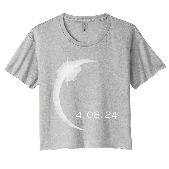 Total Solar Eclipse Spring April 8th 2024 America Totality Women's Crop Top Tee