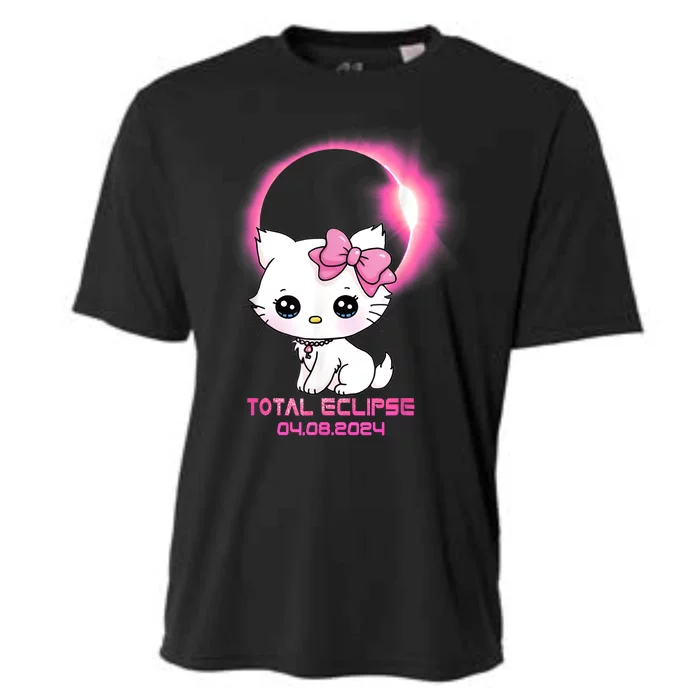 Total Solar Eclipse April 8 2024 Cat Boy Girl Funny Cooling Performance Crew T-Shirt