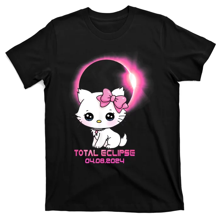 Total Solar Eclipse April 8 2024 Cat Boy Girl Funny T-Shirt