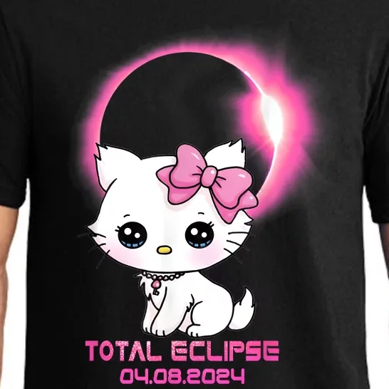 Total Solar Eclipse April 8 2024 Cat Boy Girl Funny Pajama Set