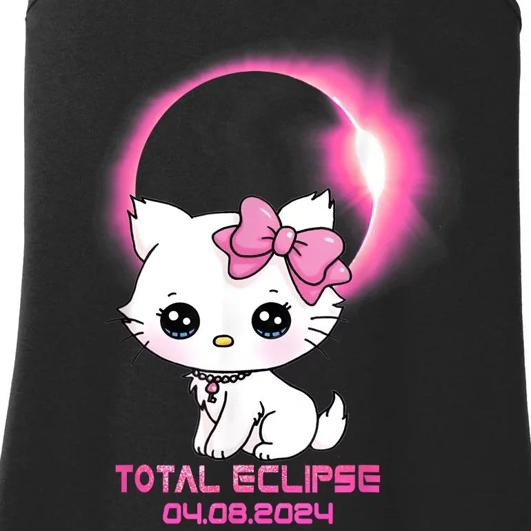 Total Solar Eclipse April 8 2024 Cat Boy Girl Funny Ladies Essential Tank