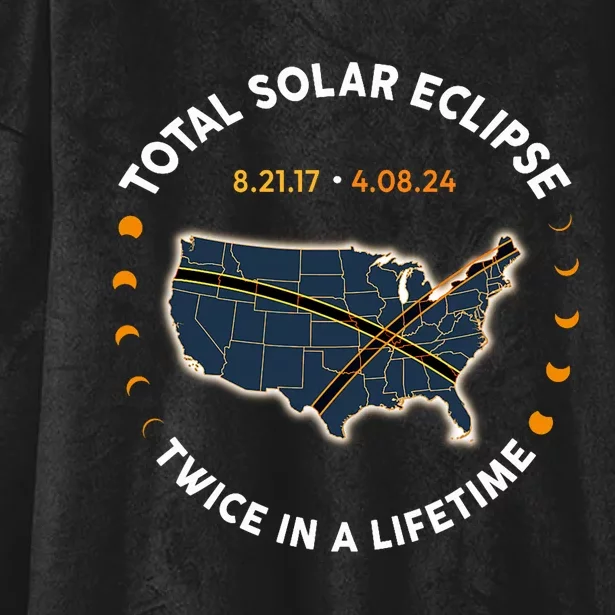 Total Solar Eclipse 2024 Twice In A Lifetime Hooded Wearable Blanket