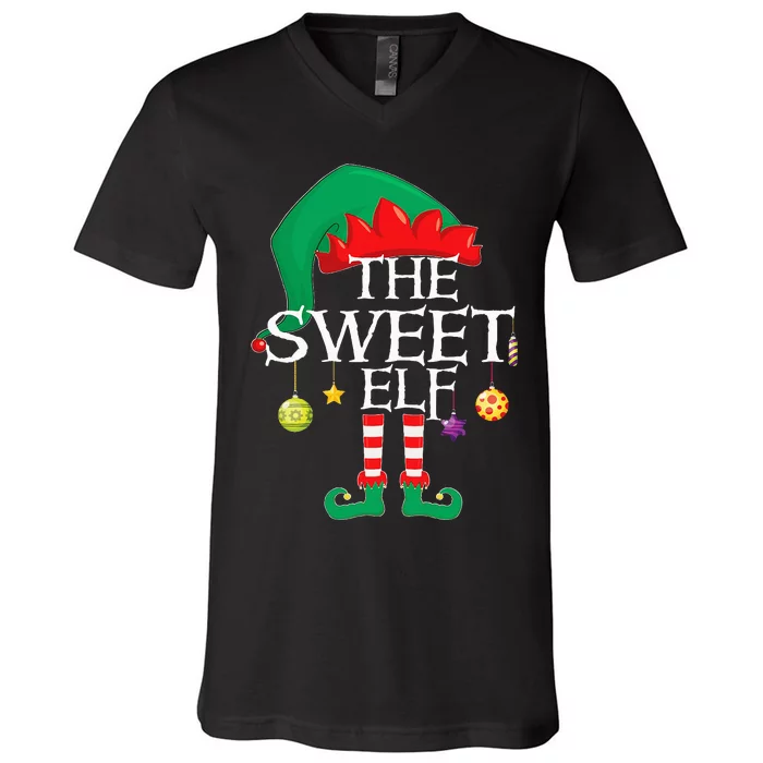 The Sweet Elf Squad Christmas Matching Family Xmas V-Neck T-Shirt