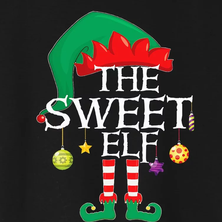 The Sweet Elf Squad Christmas Matching Family Xmas Women's Crop Top Tee