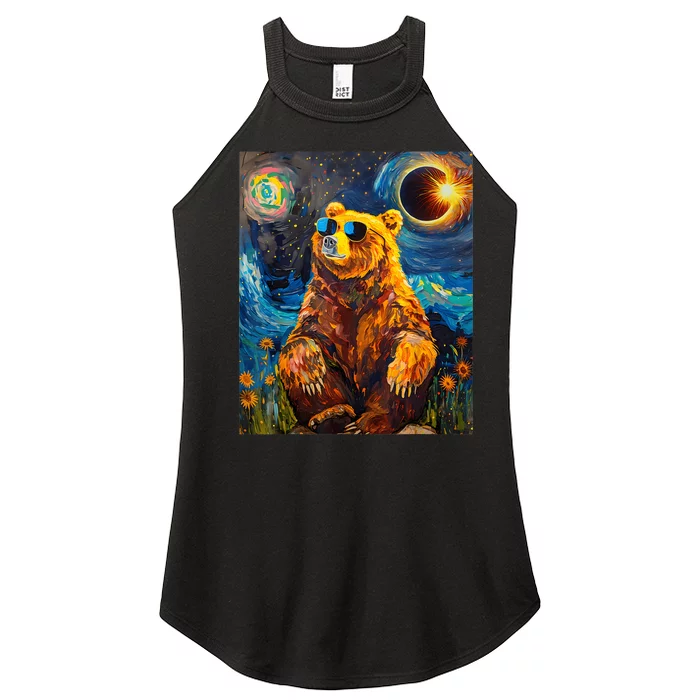 Total Solar Eclipse Grizzly Bear Women’s Perfect Tri Rocker Tank