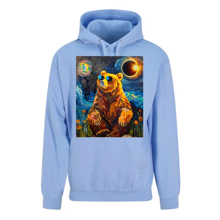 Total Solar Eclipse Grizzly Bear Unisex Surf Hoodie