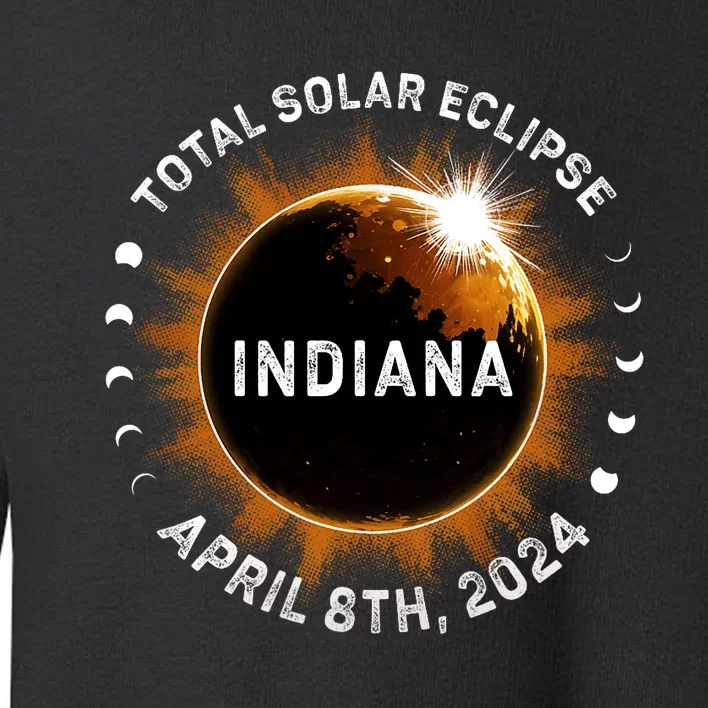 Total Solar Eclipse Path Of Totality April 8th 2024 Indiana Toddler Sweatshirt