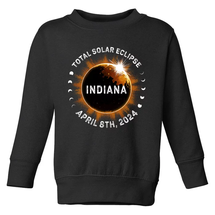 Total Solar Eclipse Path Of Totality April 8th 2024 Indiana Toddler Sweatshirt