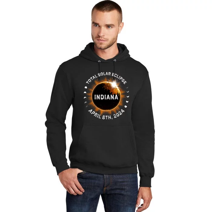 Total Solar Eclipse Path Of Totality April 8th 2024 Indiana Tall Hoodie